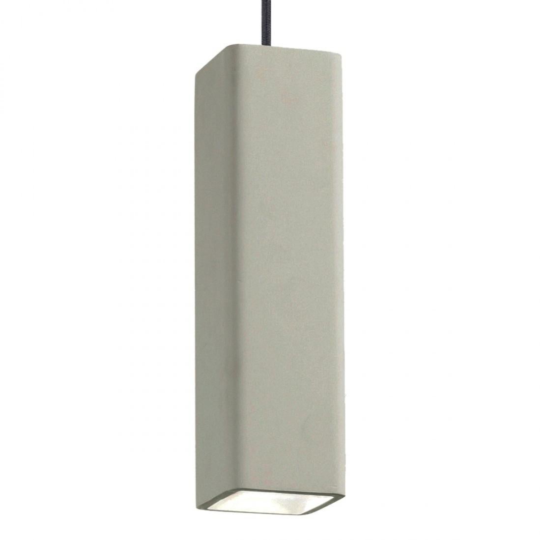 lampada a sospensione moderna in cemento 1 luce IDEAL LUX OAK SP1 ROUND CEMENTO